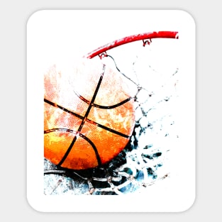 Basketball painting - Basketball poster art print swoosh 118 Sticker